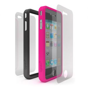 Чехол Cygnett Snap Duo Silicone Frame Pink&Black for iPhone 4 (CY0130CPSND)